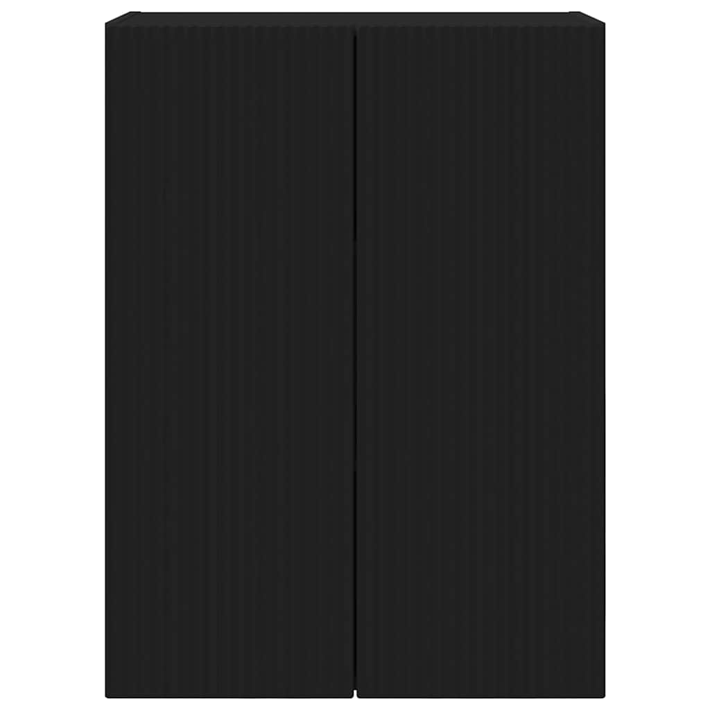 Tv Wall Cabinet 59,5 X 31 X 80 Cm Černá Kompozitní Dřevo