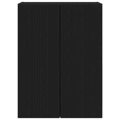 Tv Wall Cabinet 59,5 X 31 X 80 Cm Černá Kompozitní Dřevo