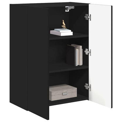 Tv Wall Cabinet 59,5 X 31 X 80 Cm Černá Kompozitní Dřevo