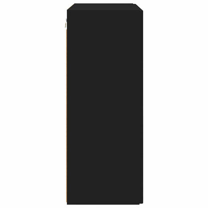 Tv Wall Cabinet 59,5 X 31 X 80 Cm Černá Kompozitní Dřevo