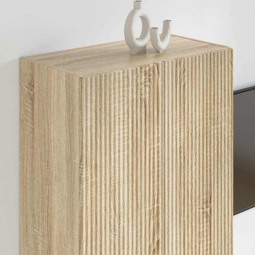 Tv Wall Cabinet 59,5 X 31 X 80 Cm Sonoma Dub Kompozitní Dřevo