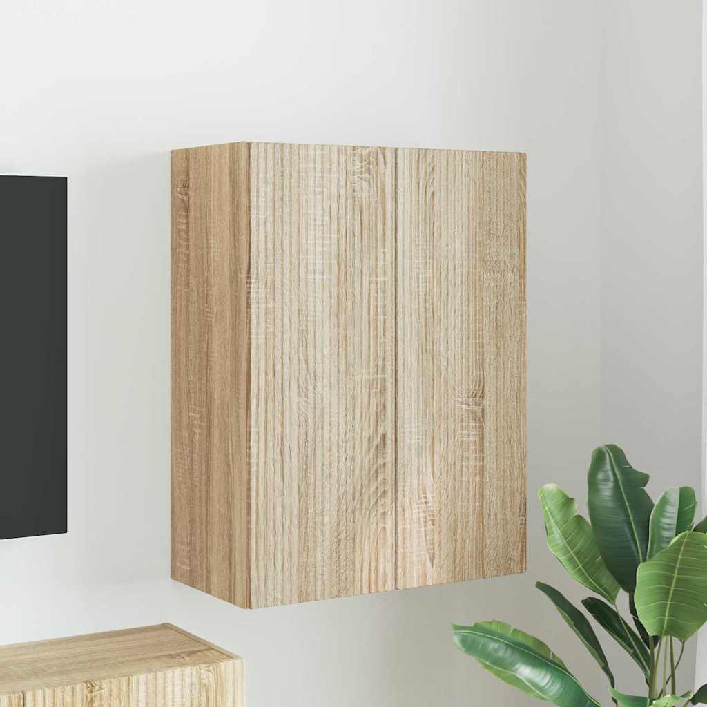Tv Wall Cabinet 59,5 X 31 X 80 Cm Sonoma Dub Kompozitní Dřevo
