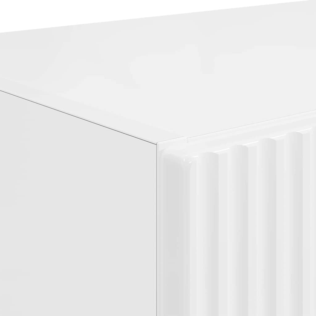 Tv Wall Cabinet 59,5 X 31 X 80 Cm Vysoce Lesklá Bílá