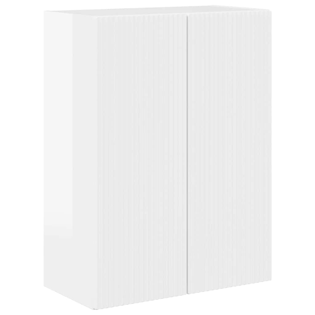 Tv Wall Cabinet 59,5 X 31 X 80 Cm Vysoce Lesklá Bílá