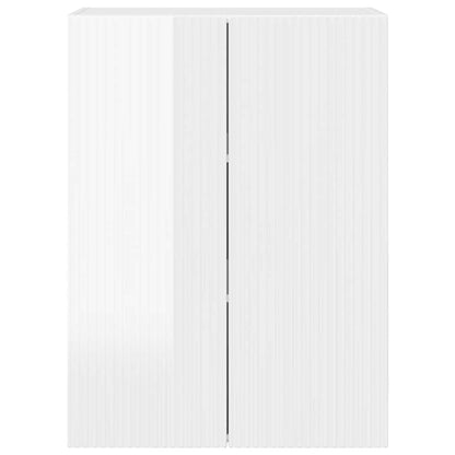Tv Wall Cabinet 59,5 X 31 X 80 Cm Vysoce Lesklá Bílá