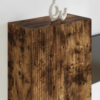 Tv Wall Cabinet 59,5 X 31 X 80 Cm Kouřový Dub Kompozitní Dřevo