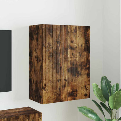 Tv Wall Cabinet 59,5 X 31 X 80 Cm Kouřový Dub Kompozitní Dřevo