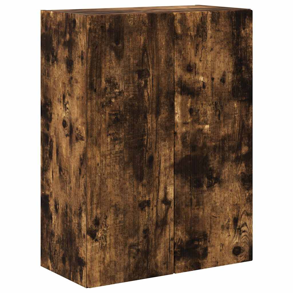 Tv Wall Cabinet 59,5 X 31 X 80 Cm Kouřový Dub Kompozitní Dřevo