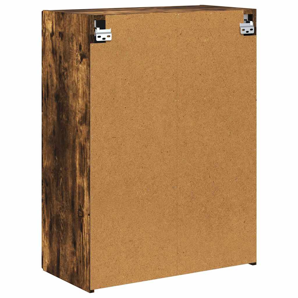 Tv Wall Cabinet 59,5 X 31 X 80 Cm Kouřový Dub Kompozitní Dřevo