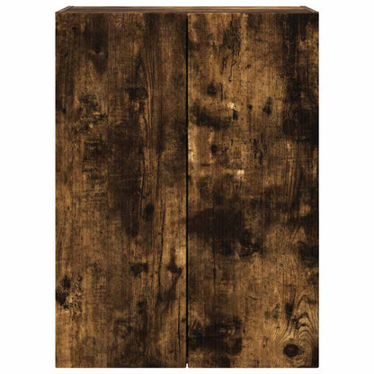 Tv Wall Cabinet 59,5 X 31 X 80 Cm Kouřový Dub Kompozitní Dřevo