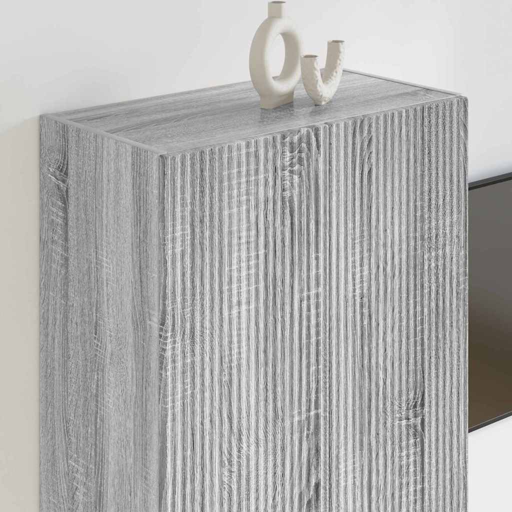 Tv Wall Cabinet 59,5 X 31 X 80 Cm Šedá Sonoma Kompozitní Dřevo