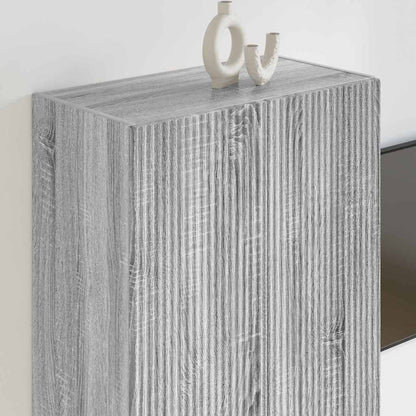 Tv Wall Cabinet 59,5 X 31 X 80 Cm Šedá Sonoma Kompozitní Dřevo