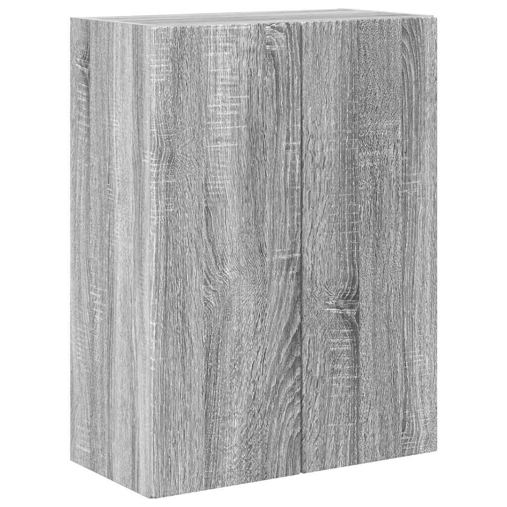 Tv Wall Cabinet 59,5 X 31 X 80 Cm Šedá Sonoma Kompozitní Dřevo