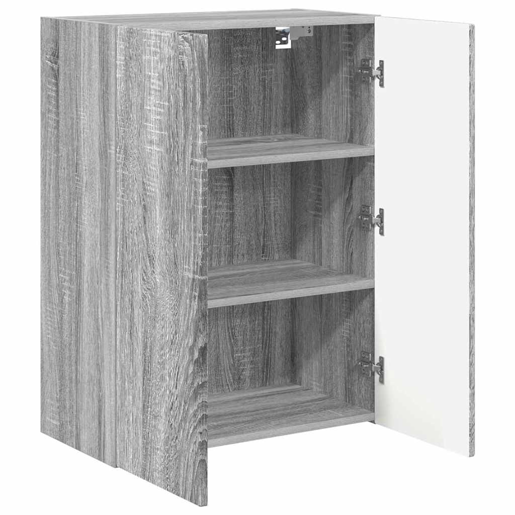 Tv Wall Cabinet 59,5 X 31 X 80 Cm Šedá Sonoma Kompozitní Dřevo