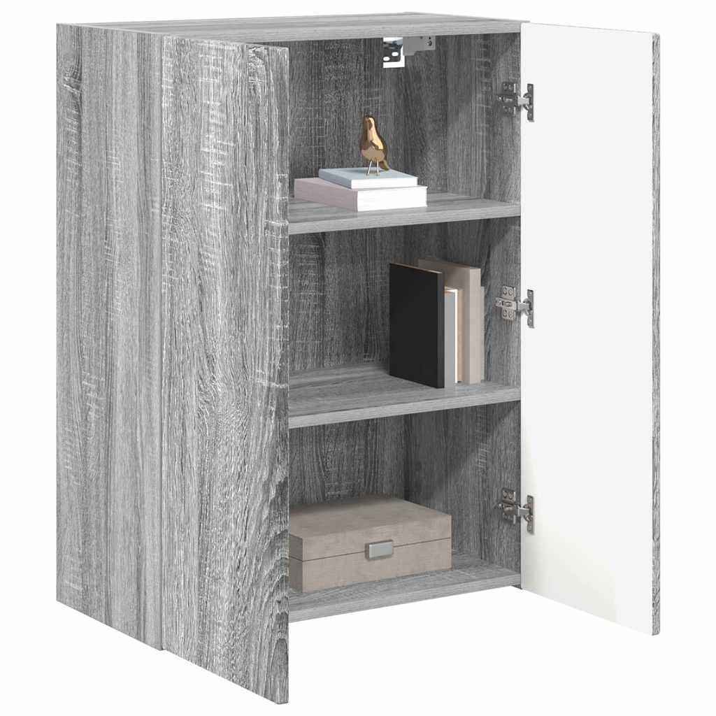 Tv Wall Cabinet 59,5 X 31 X 80 Cm Šedá Sonoma Kompozitní Dřevo