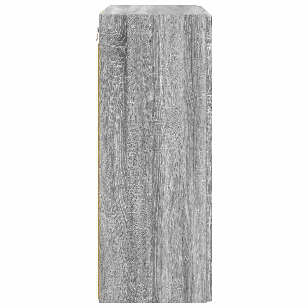 Tv Wall Cabinet 59,5 X 31 X 80 Cm Šedá Sonoma Kompozitní Dřevo