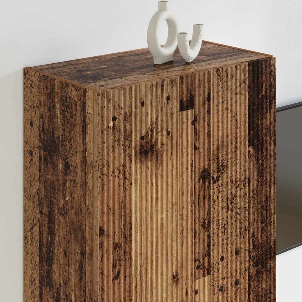 Tv Wall Cabinet 59,5 X 31 X 80 Cm Staré Dřevo Kompozitní Dřevo