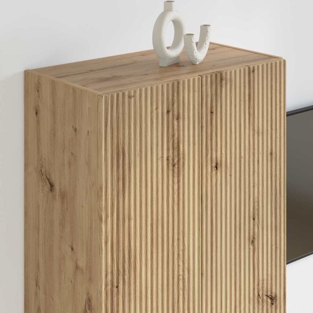 Tv Wall Cabinet 59,5 X 31 X 80 Cm Artisanový Dub
