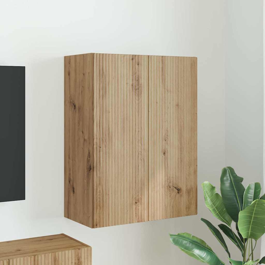 Tv Wall Cabinet 59,5 X 31 X 80 Cm Artisanový Dub