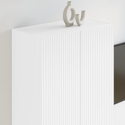 Tv Wall Cabinet 59,5 X 31 X 100 Cm Bílá Kompozitní Dřevo