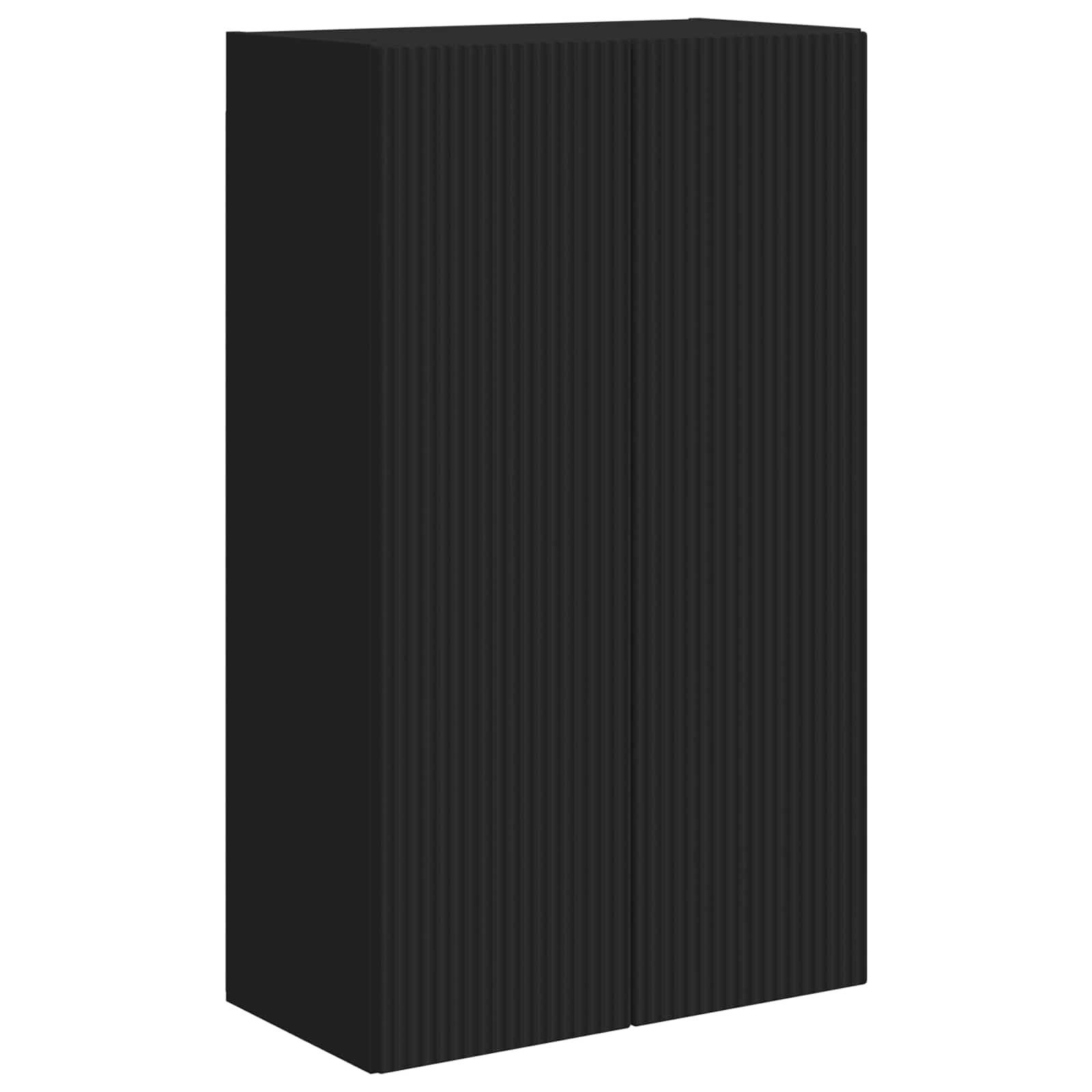Tv Wall Cabinet 59,5 X 31 X 100 Cm Černá Kompozitní Dřevo
