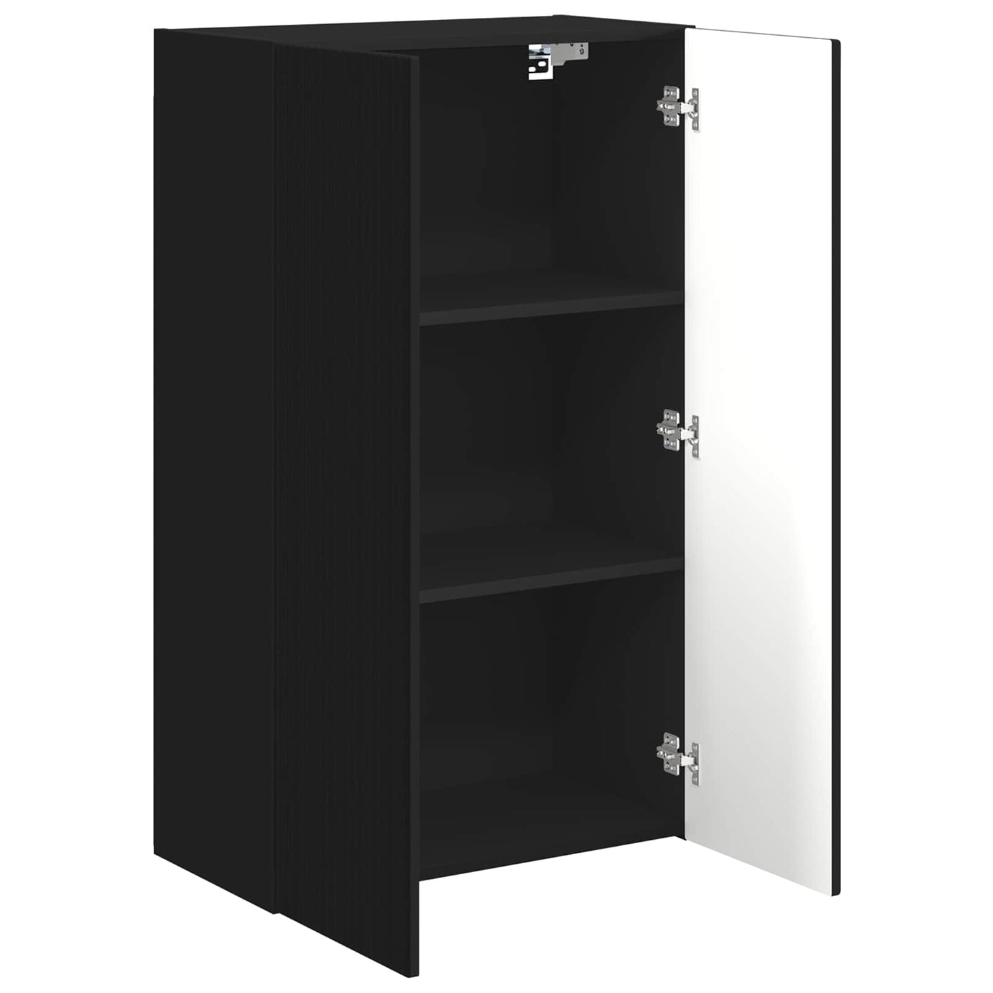 Tv Wall Cabinet 59,5 X 31 X 100 Cm Černá Kompozitní Dřevo