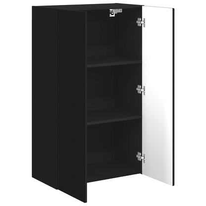 Tv Wall Cabinet 59,5 X 31 X 100 Cm Černá Kompozitní Dřevo