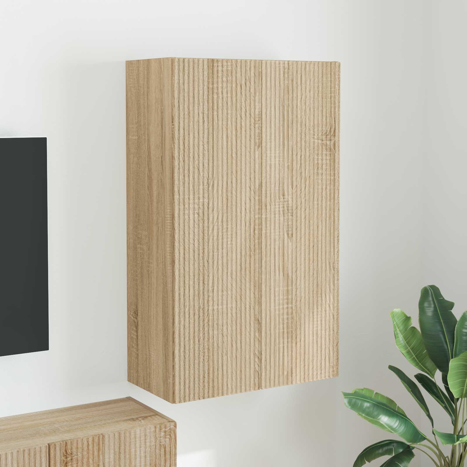 Tv Wall Cabinet 59,5 X 31 X 100 Cm Sonoma Dub Kompozitní Dřevo