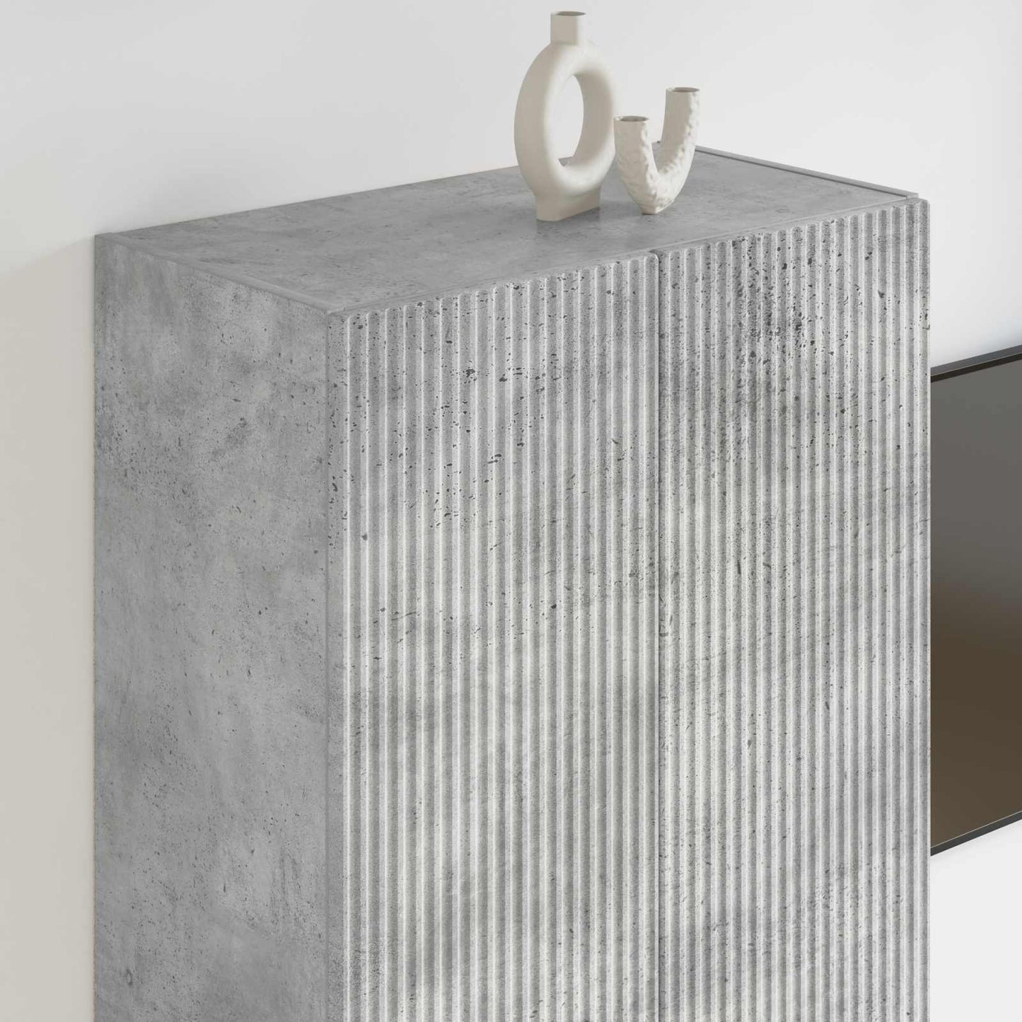 Tv Wall Cabinet 59,5 X 31 X 100 Cm Betonově Šedá