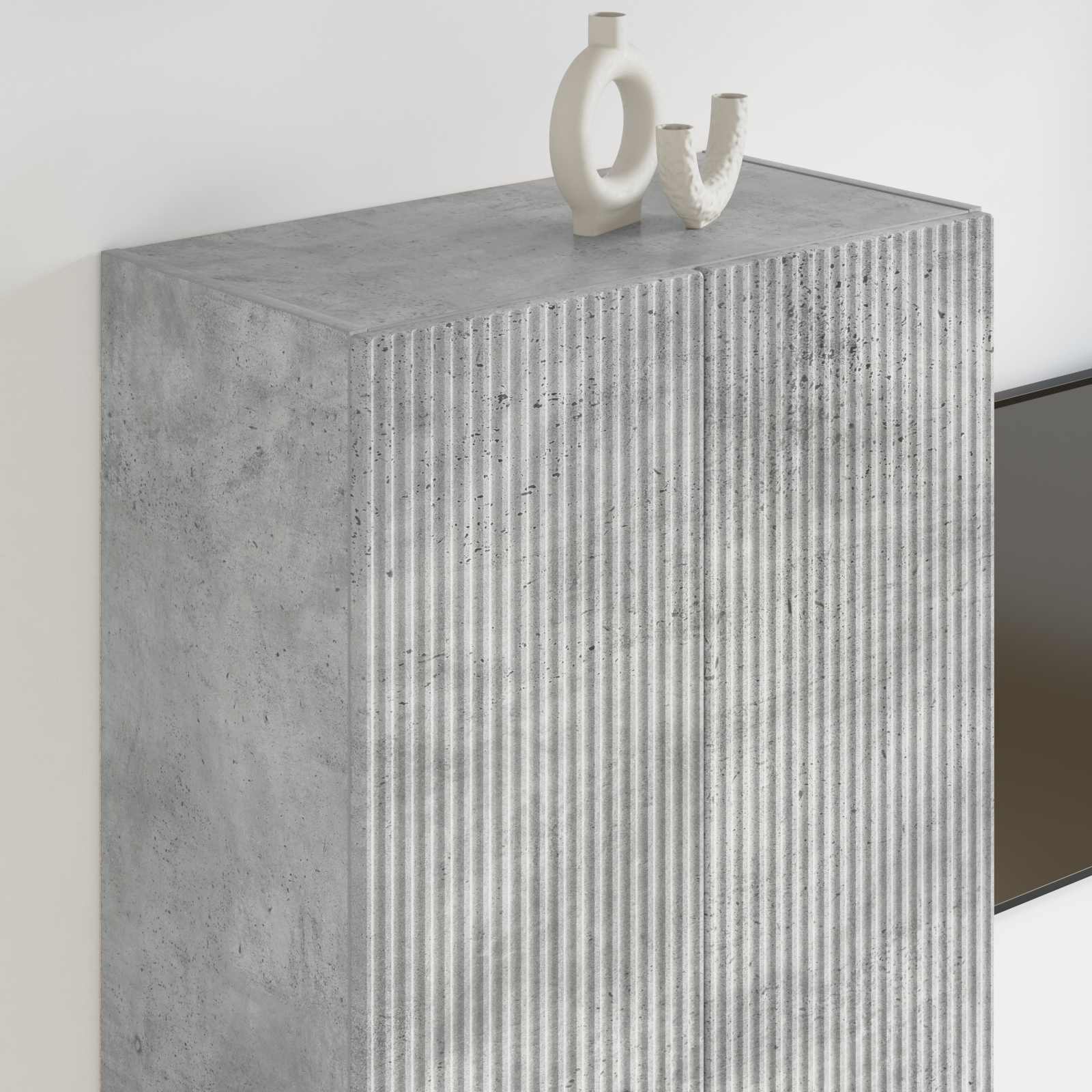 Tv Wall Cabinet 59,5 X 31 X 100 Cm Betonově Šedá