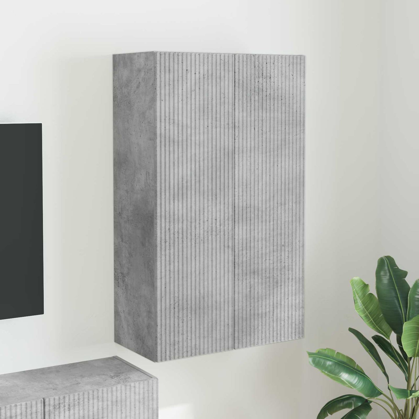 Tv Wall Cabinet 59,5 X 31 X 100 Cm Betonově Šedá