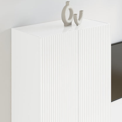 Tv Wall Cabinet 59,5 X 31 X 100 Cm Vysoce Lesklá Bílá