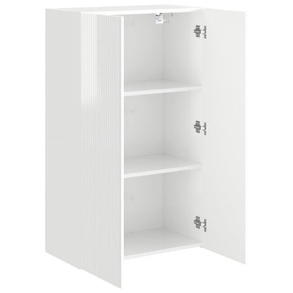 Tv Wall Cabinet 59,5 X 31 X 100 Cm Vysoce Lesklá Bílá