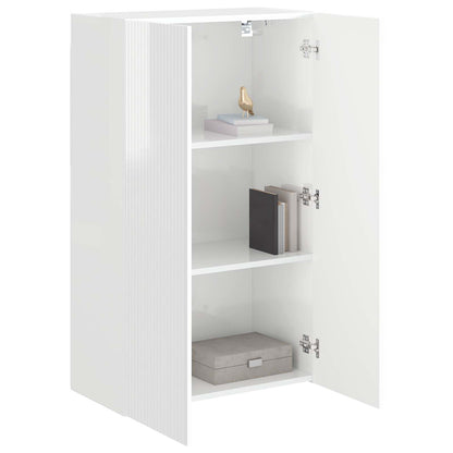 Tv Wall Cabinet 59,5 X 31 X 100 Cm Vysoce Lesklá Bílá