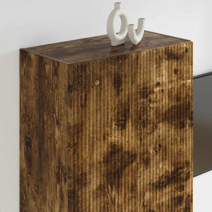 Tv Wall Cabinet 59,5 X 31 X 100 Cm Kouřový Dub Kompozitní Dřevo