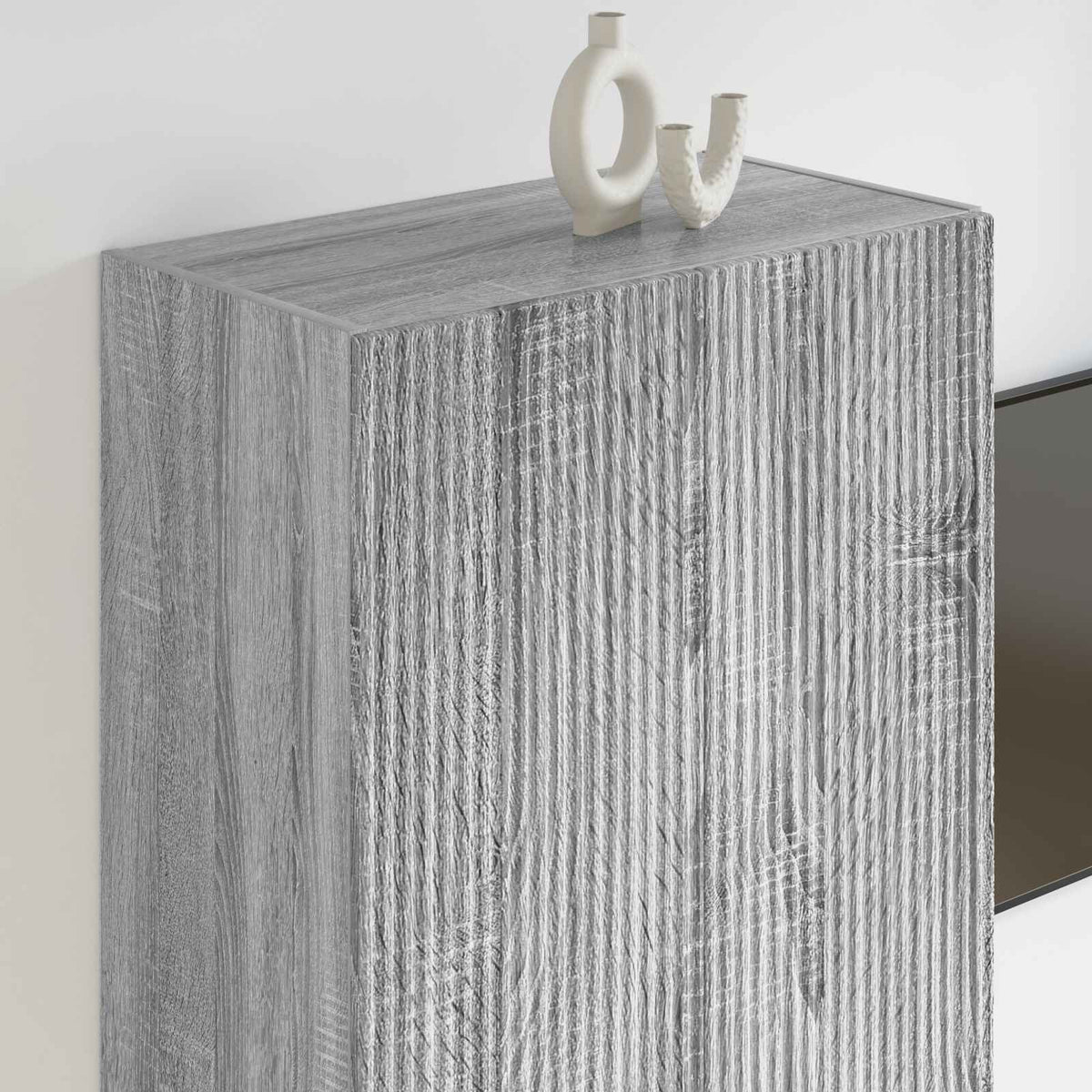 Tv Wall Cabinet 59,5 X 31 X 100 Cm Šedá Sonoma Kompozitní Dřevo