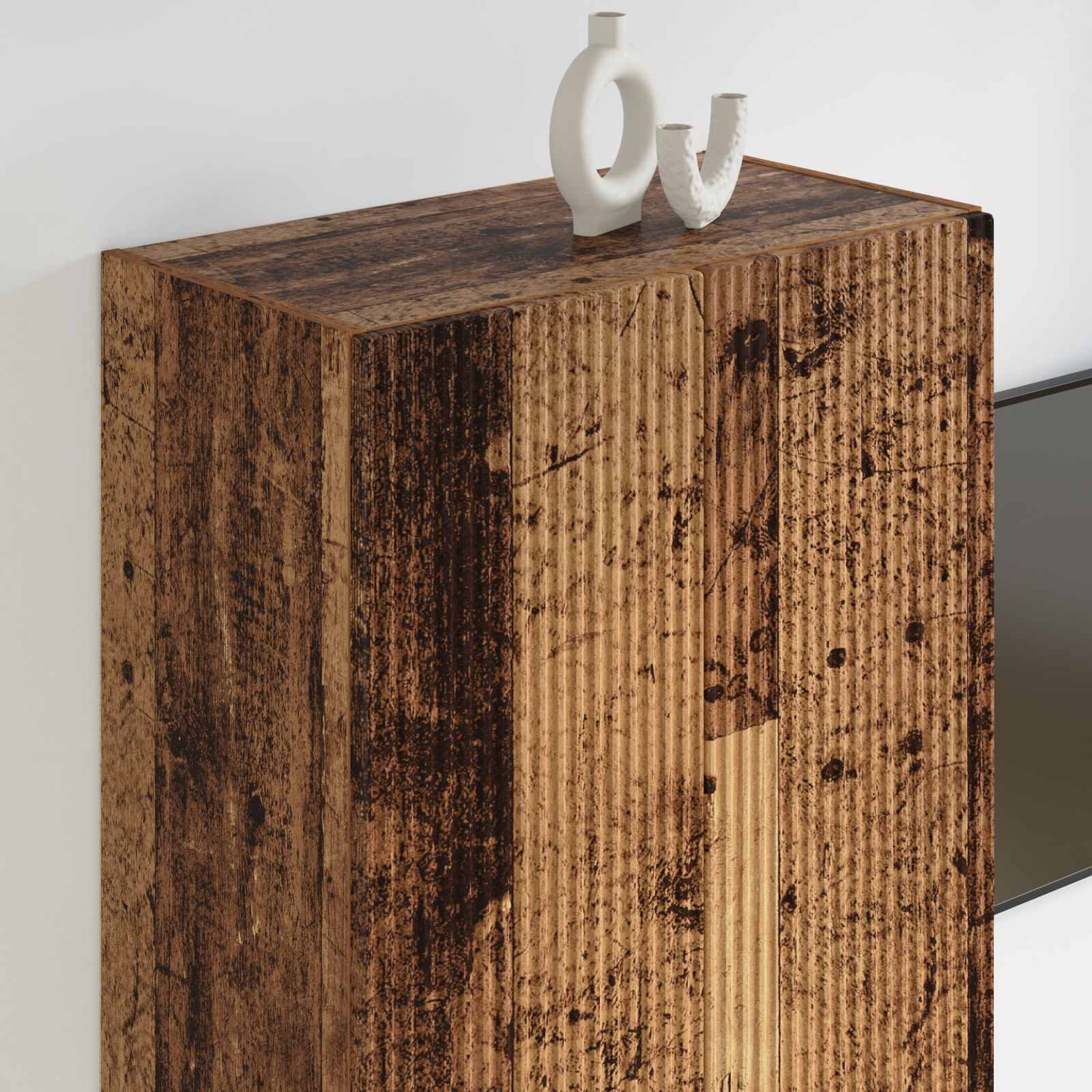 Tv Wall Cabinet 59,5 X 31 X 100 Cm Staré Dřevo Kompozitní Dřevo