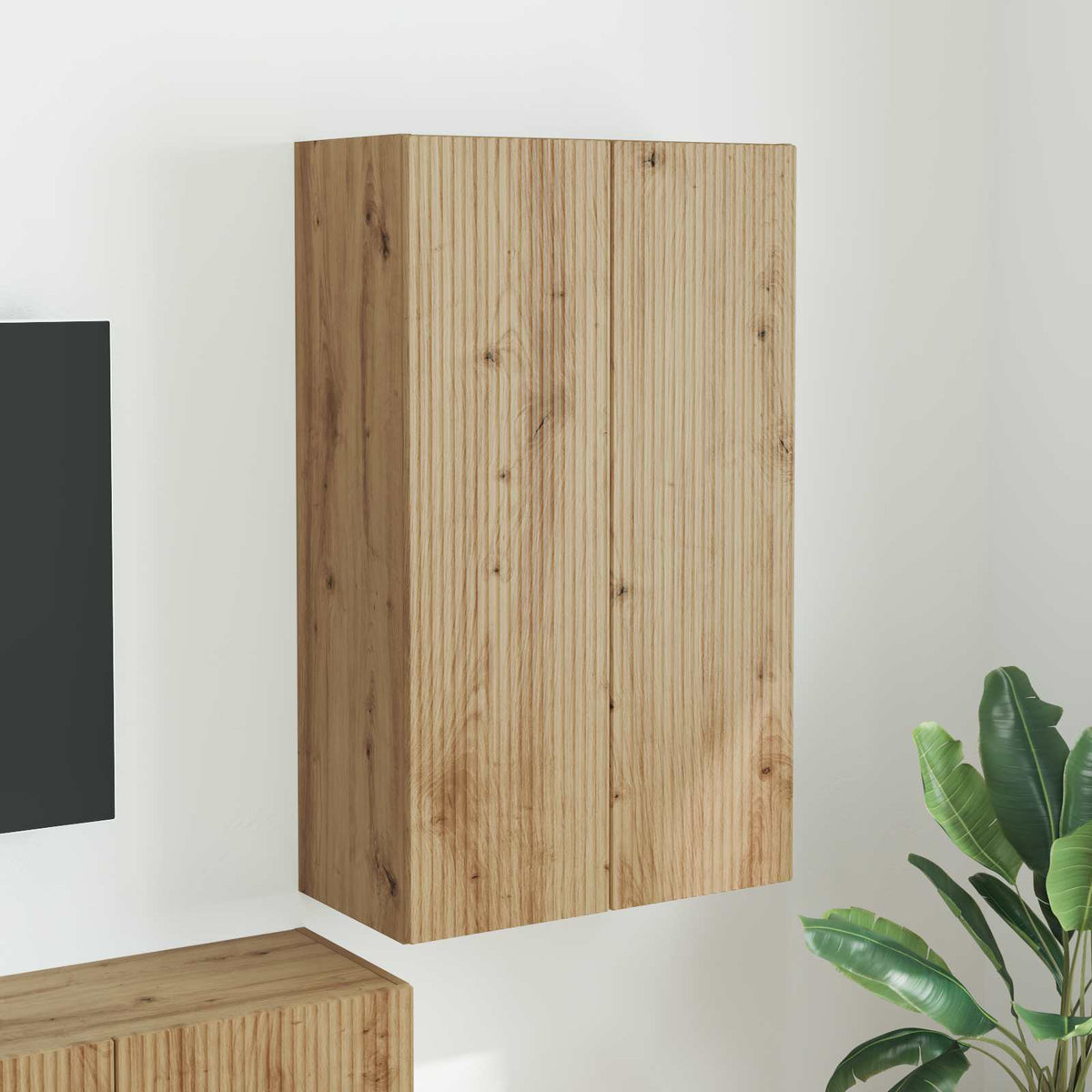 Tv Wall Cabinet 59,5 X 31 X 100 Cm Artisanový Dub