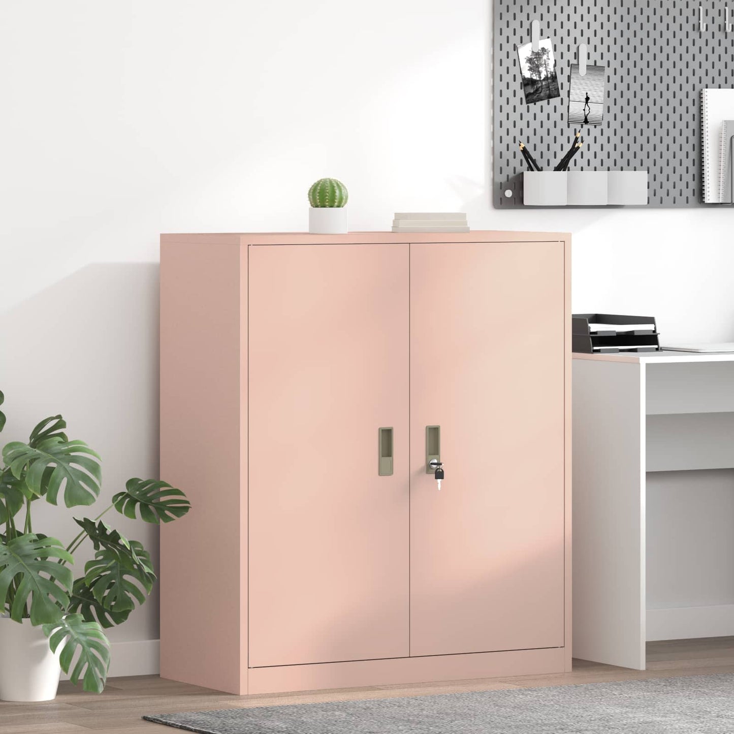 Úložná Skříňka Růžová 90 X 40 X 105 Cm Ocel