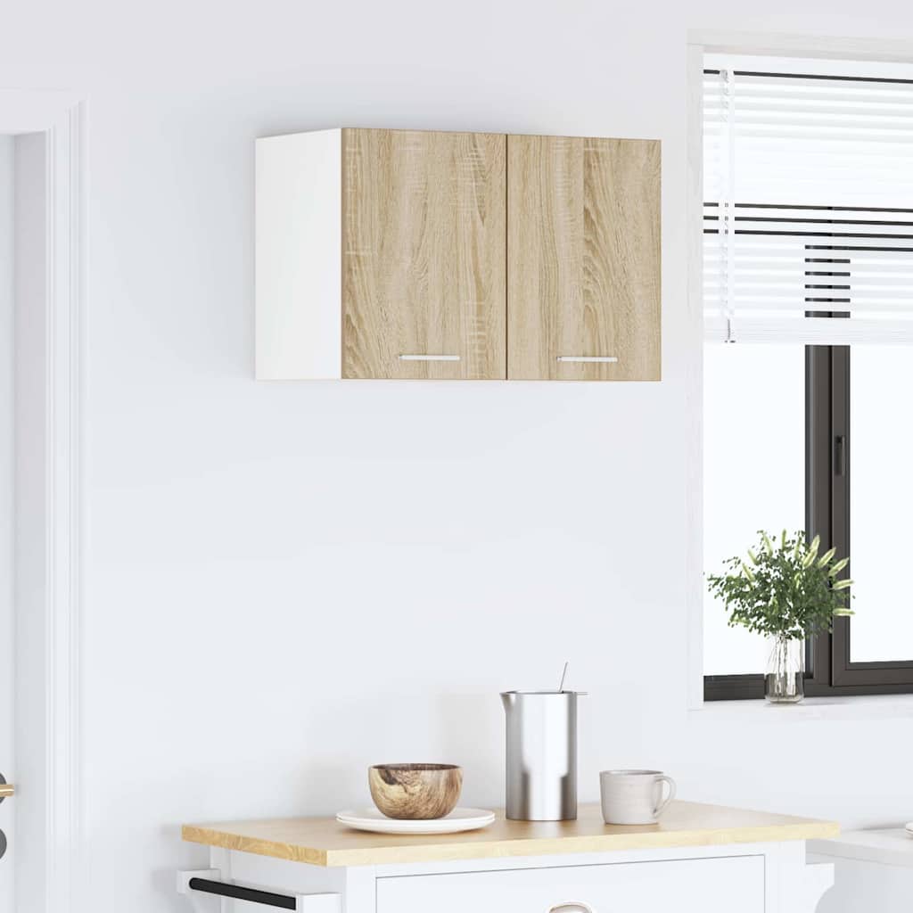 Závěsná Skříňka 2 Pcs Sonoma Dub A Bílá Kompozitní Dřevo