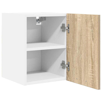 Závěsná Skříňka 2 Pcs Sonoma Dub A Bílá Kompozitní Dřevo