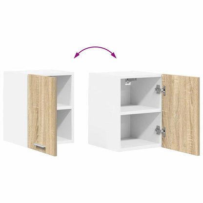 Závěsná Skříňka 2 Pcs Sonoma Dub A Bílá Kompozitní Dřevo