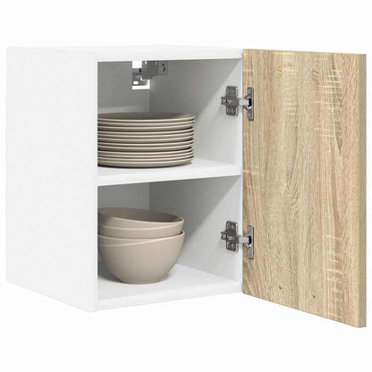 Závěsná Skříňka 2 Pcs Sonoma Dub A Bílá Kompozitní Dřevo