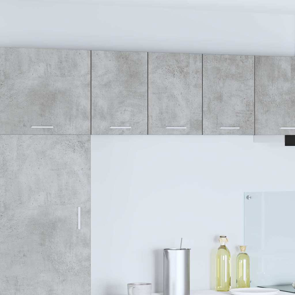 Závěsná Skříňka 2 Pcs Betonová Šedá A Bílá Kompozitní Dřevo