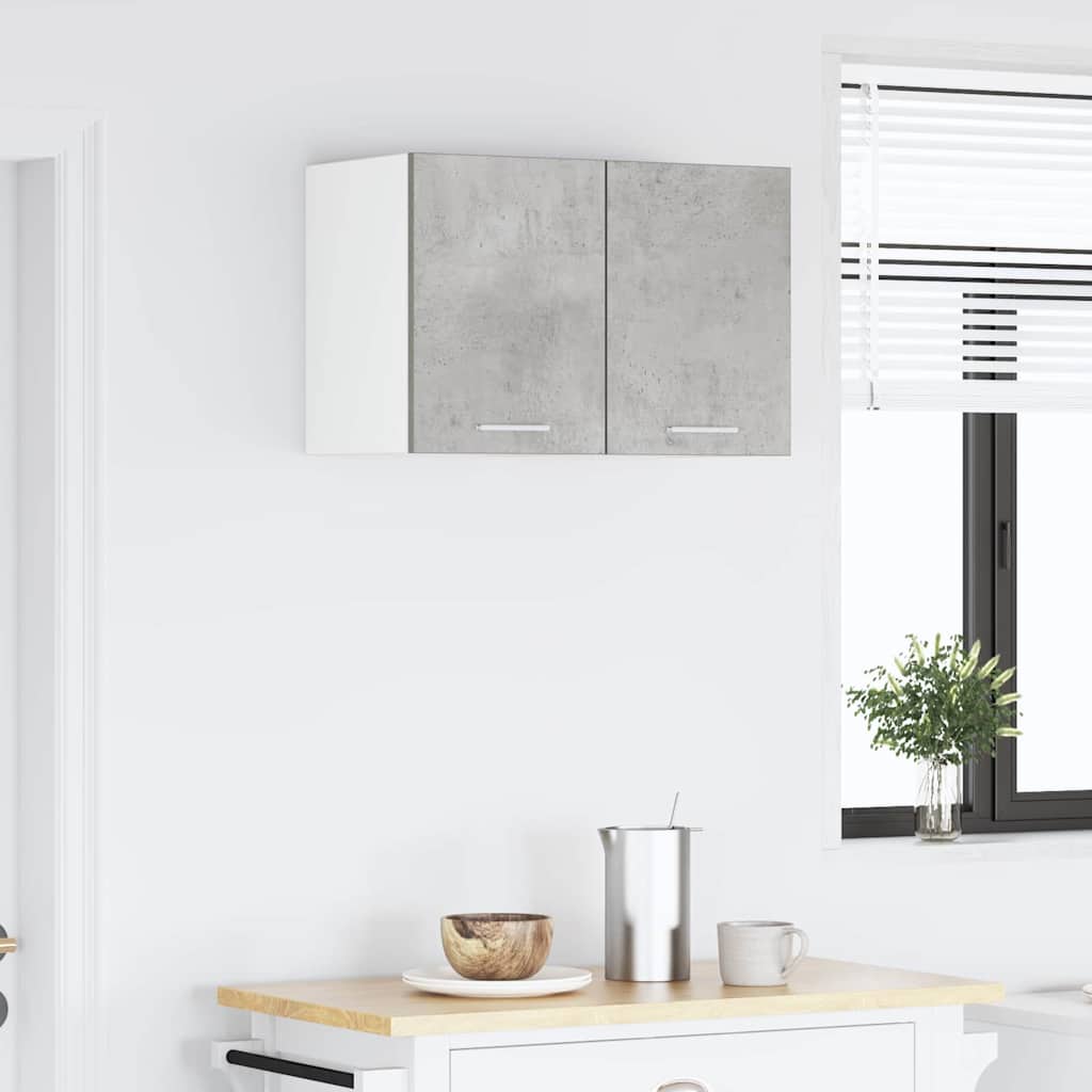 Závěsná Skříňka 2 Pcs Betonová Šedá A Bílá Kompozitní Dřevo