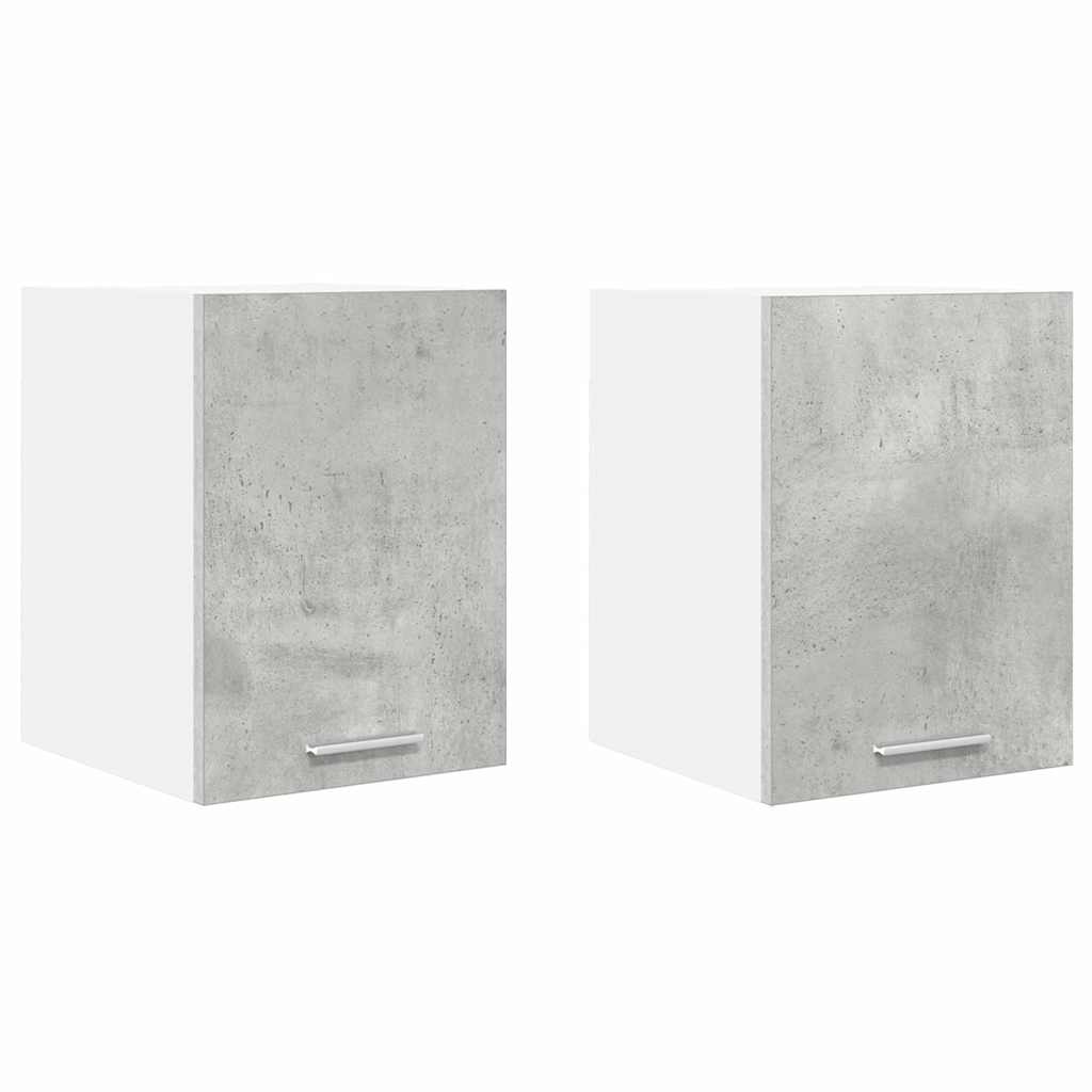 Závěsná Skříňka 2 Pcs Betonová Šedá A Bílá Kompozitní Dřevo