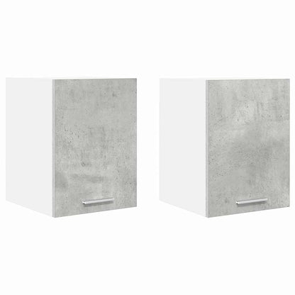 Závěsná Skříňka 2 Pcs Betonová Šedá A Bílá Kompozitní Dřevo
