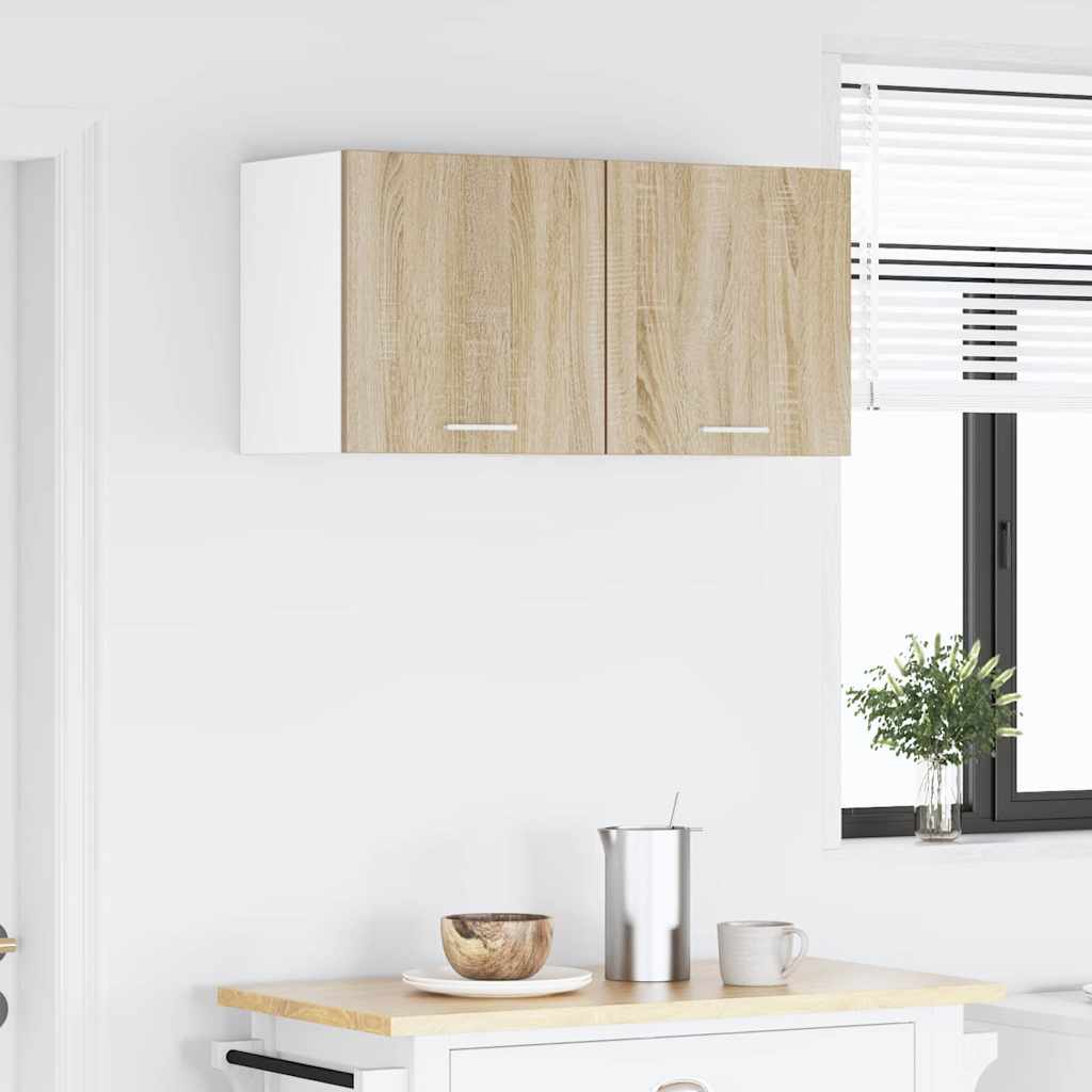 Závěsná Skříňka 2 Pcs Sonoma Dub A Bílá Kompozitní Dřevo