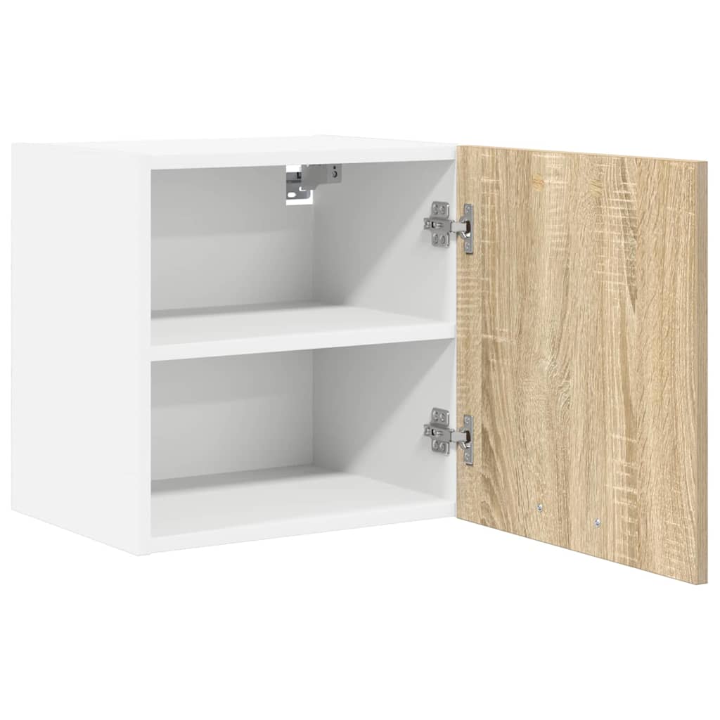 Závěsná Skříňka 2 Pcs Sonoma Dub A Bílá Kompozitní Dřevo