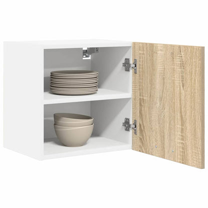 Závěsná Skříňka 2 Pcs Sonoma Dub A Bílá Kompozitní Dřevo